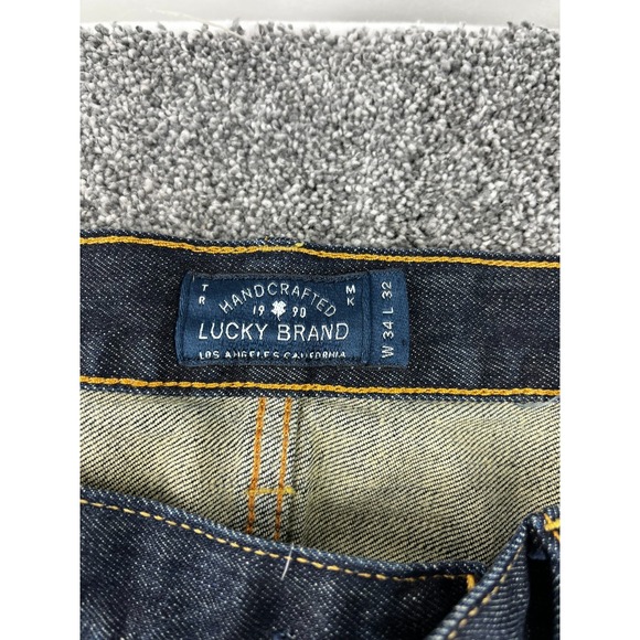 Lucky Brand Jeans Mens W34 L32 Denim 211Original Straight Flat Front Blue - Picture 7 of 12